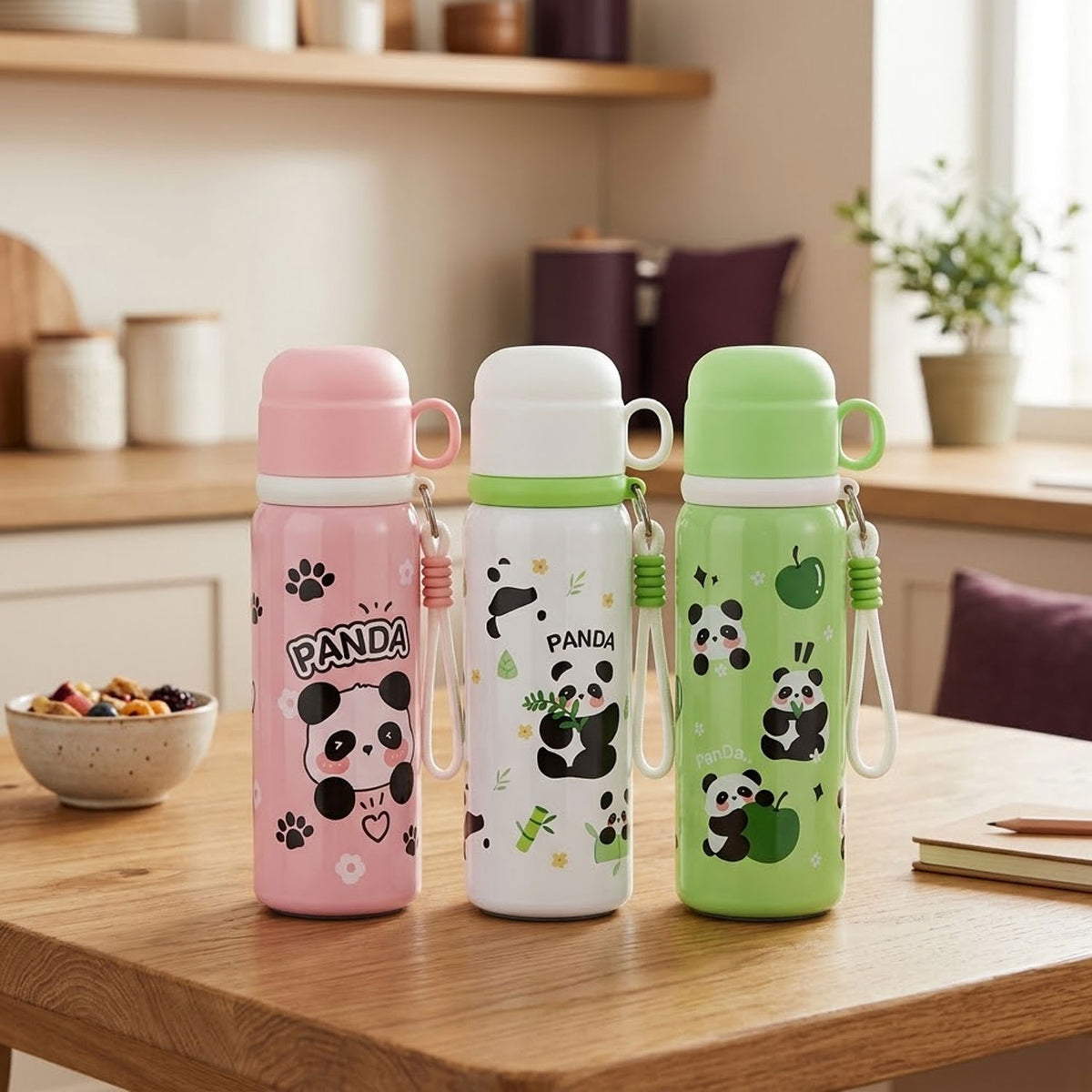 Adorable Panda Stainless Steel Drink Bottle – 500ml