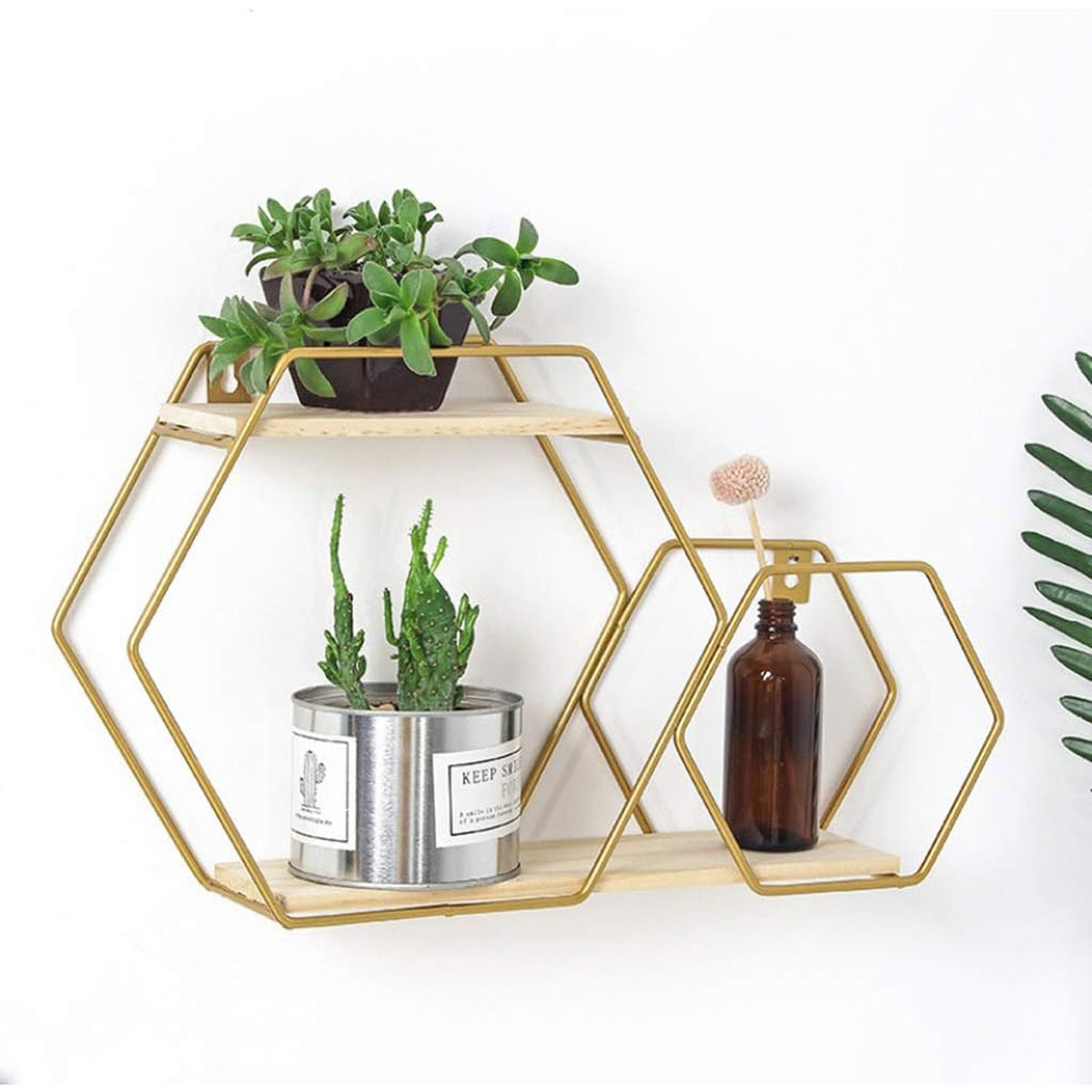 Decorative Two-Tier Hexagonal Storage Shelf