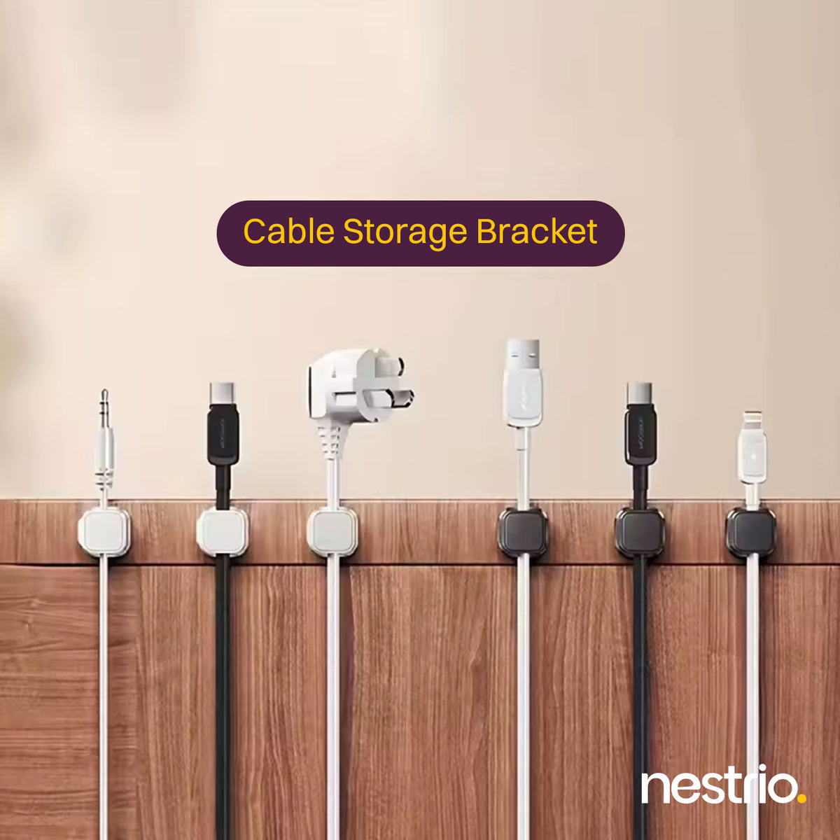Magnetic 12pcs Sticky Cable Organizer Clips for Desk Home and Office Cable Management