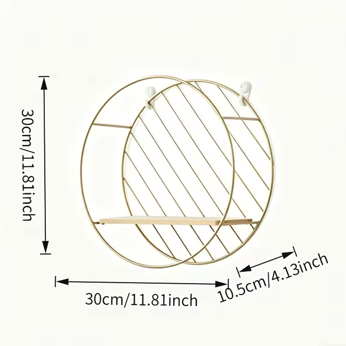 Modern Nordic Round Metal Wall Decor Shelf
