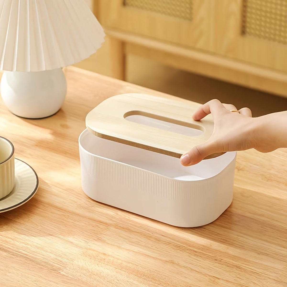Modern Wooden Head Tissue Box for Home & Office