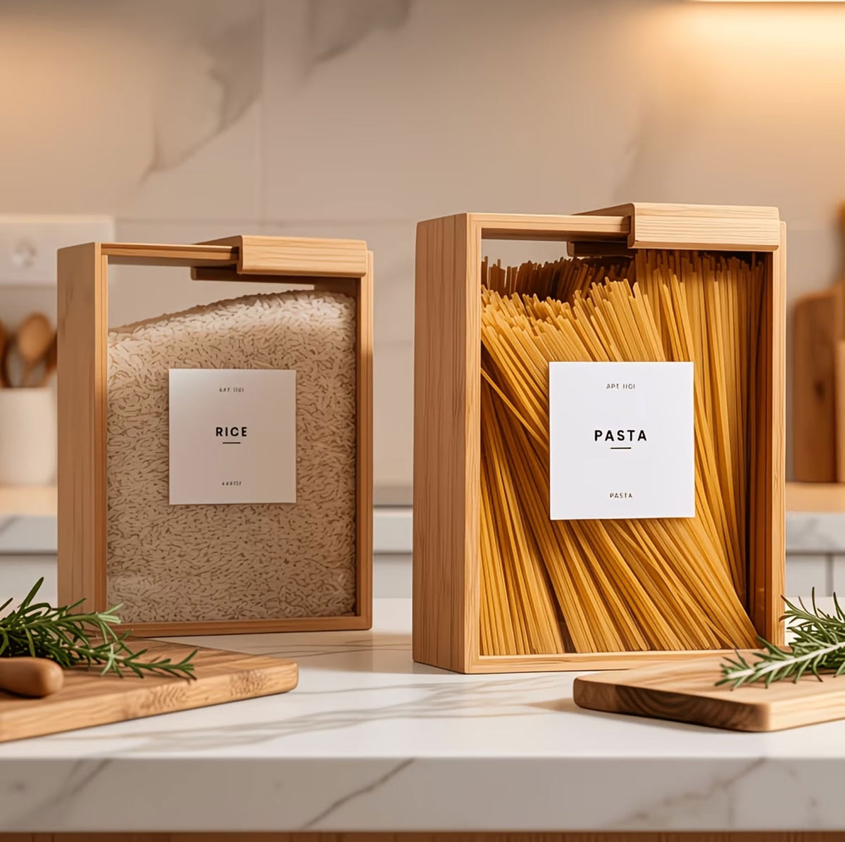 Small Wooden Multi-Purpose Jar Box Premium Kitchen Storage Container