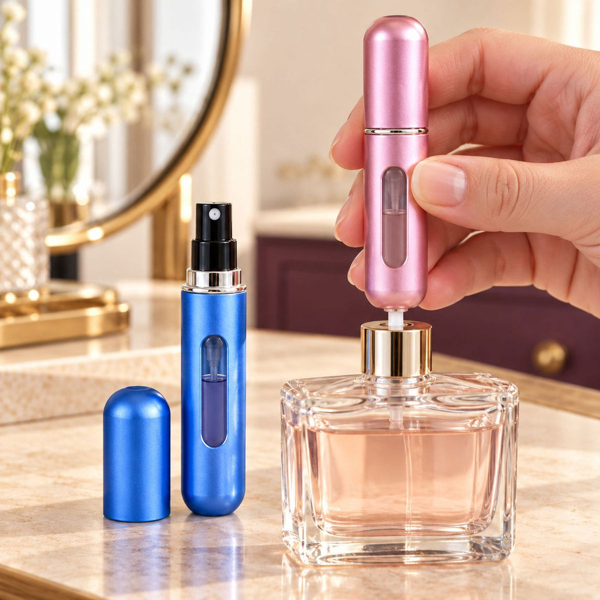 Refillable Mini Perfume Spray Bottle 2 Pcs