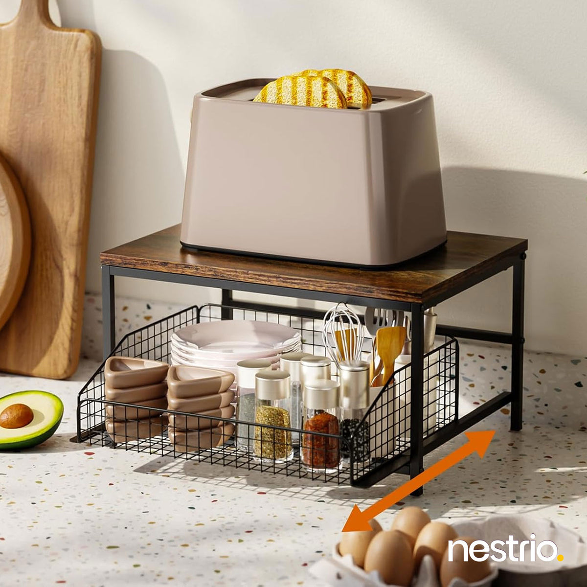Sliding Kitchen Counter Organizer