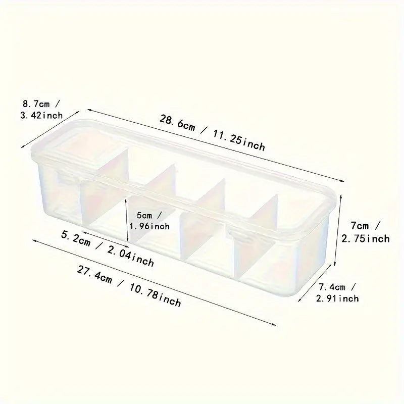Transparent Storage Box With 5 Compartment