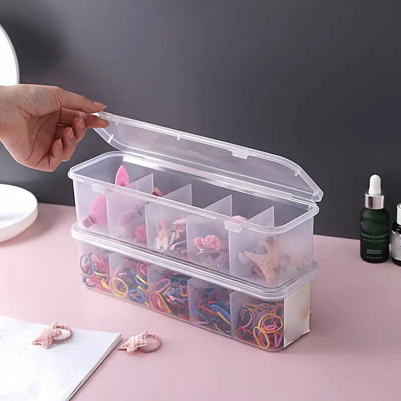Transparent Storage Box With 5 Compartment