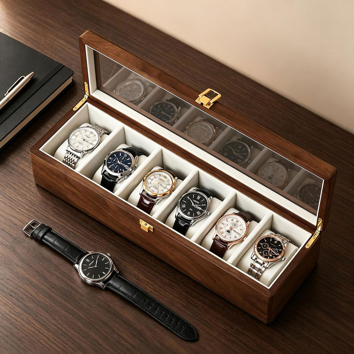 Watch Display Organizer Box 6 Slots