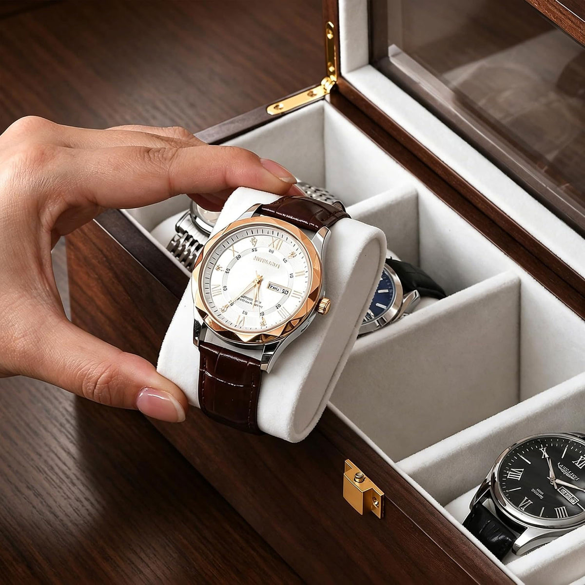 Watch Display Organizer Box 6 Slots