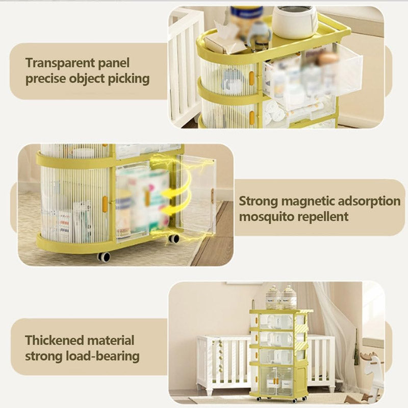 4 Layer Foldable Storage Freestanding Organizing Cart