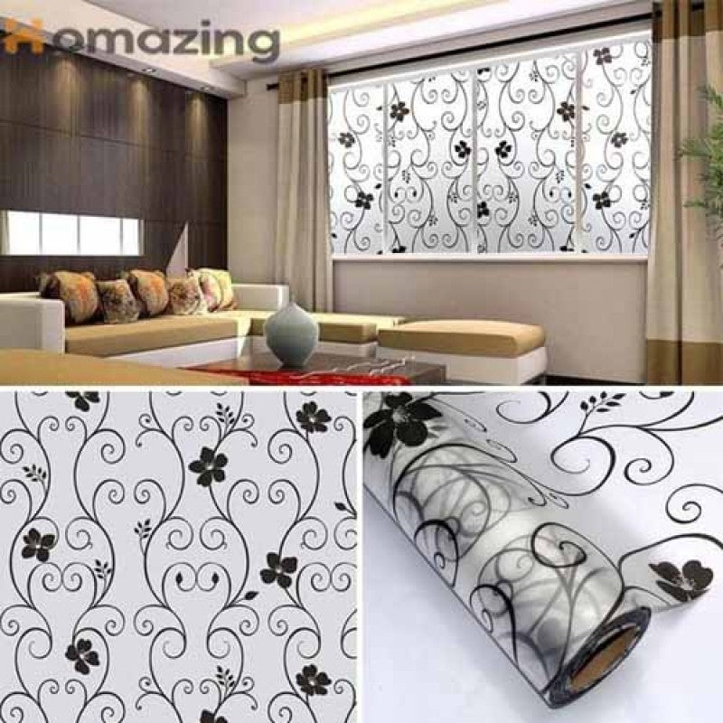 Window Glass Wallpaper Sticker Florals Fancy Pattern