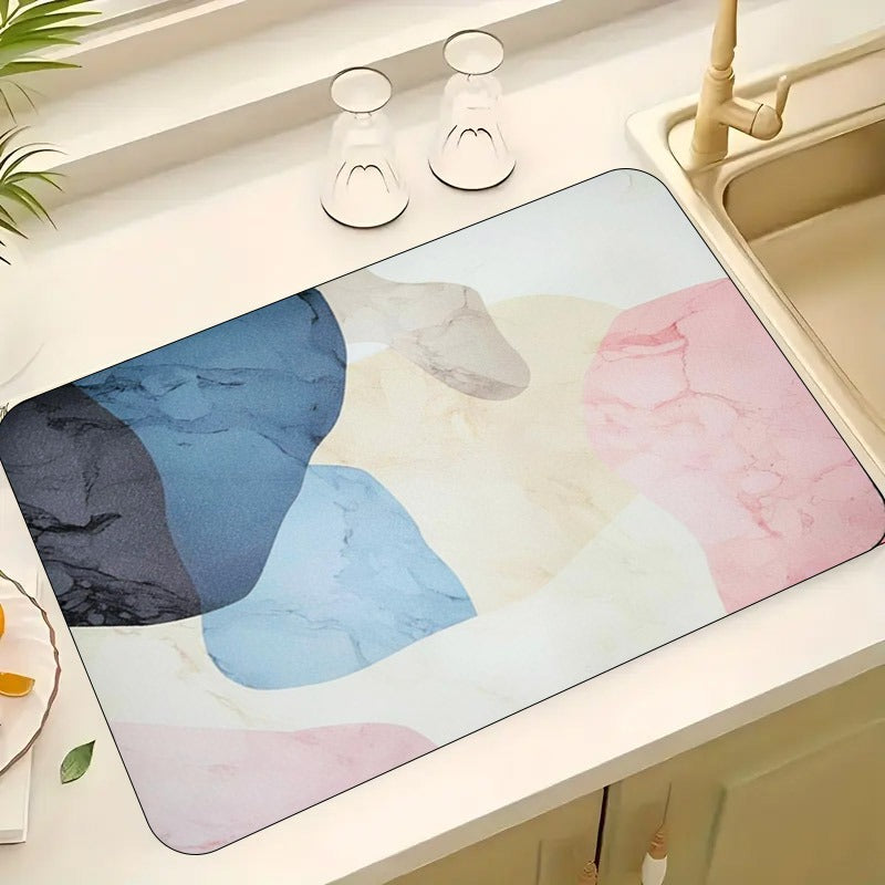 Anti-Slip Dish Drying/Dining Table Mat-Diatomaceous Design