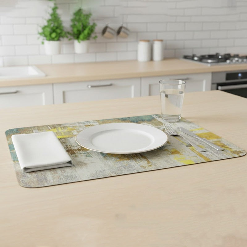 Anti-Slip Dish Drying/Dining Table Mat-Rustic Abstract Design