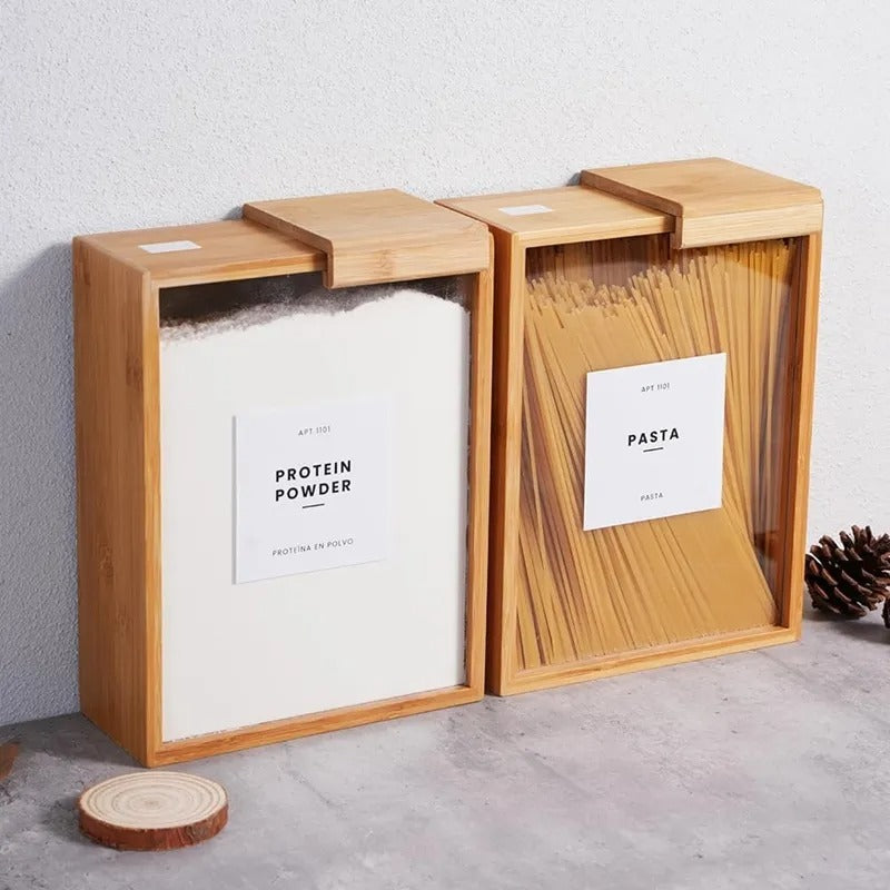 Wooden Rice Jar Box Premium Kitchen Storage Container