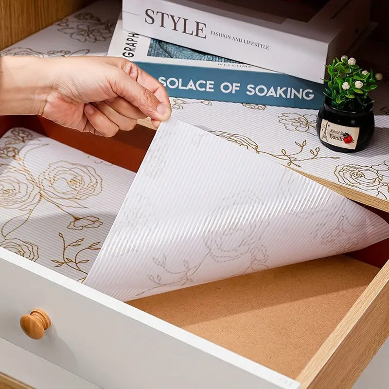 Drawer Liner Mat Gold Floral
