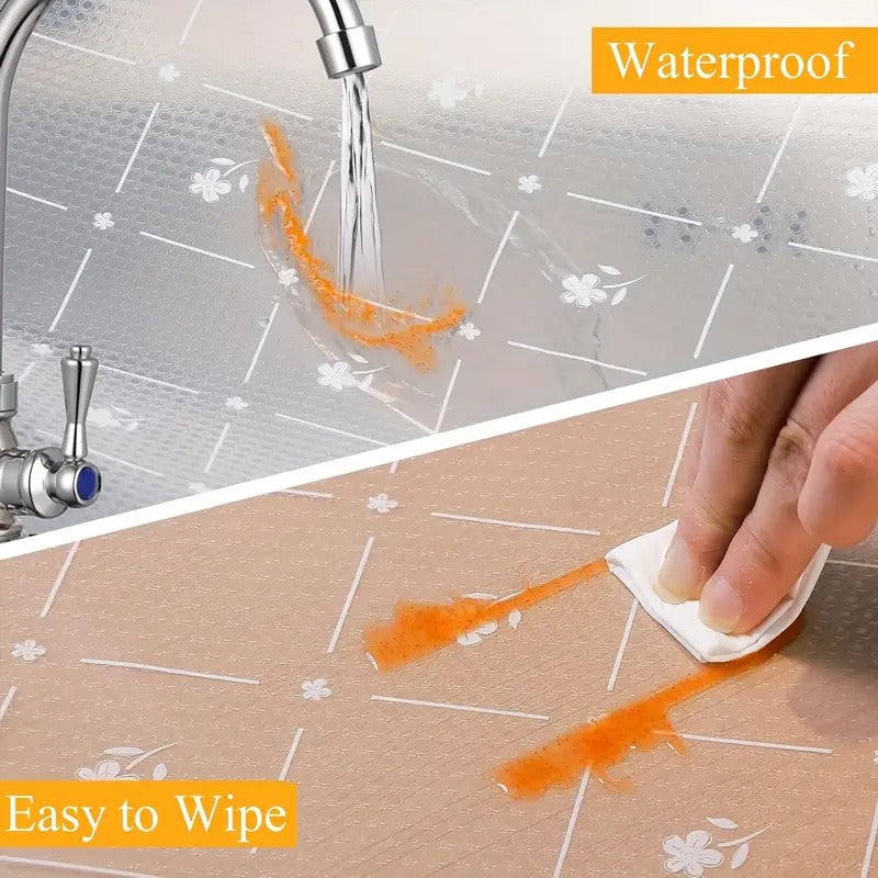 Anti-Slip Fridge & Drawer PVC Sheet Roll Transparent Diagonal Design
