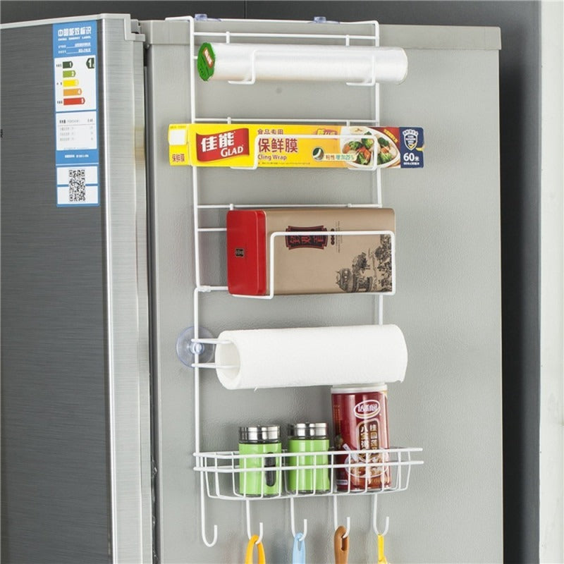 5-Tier Multi-Functional Storage Shelf For Hanging On The Fridge