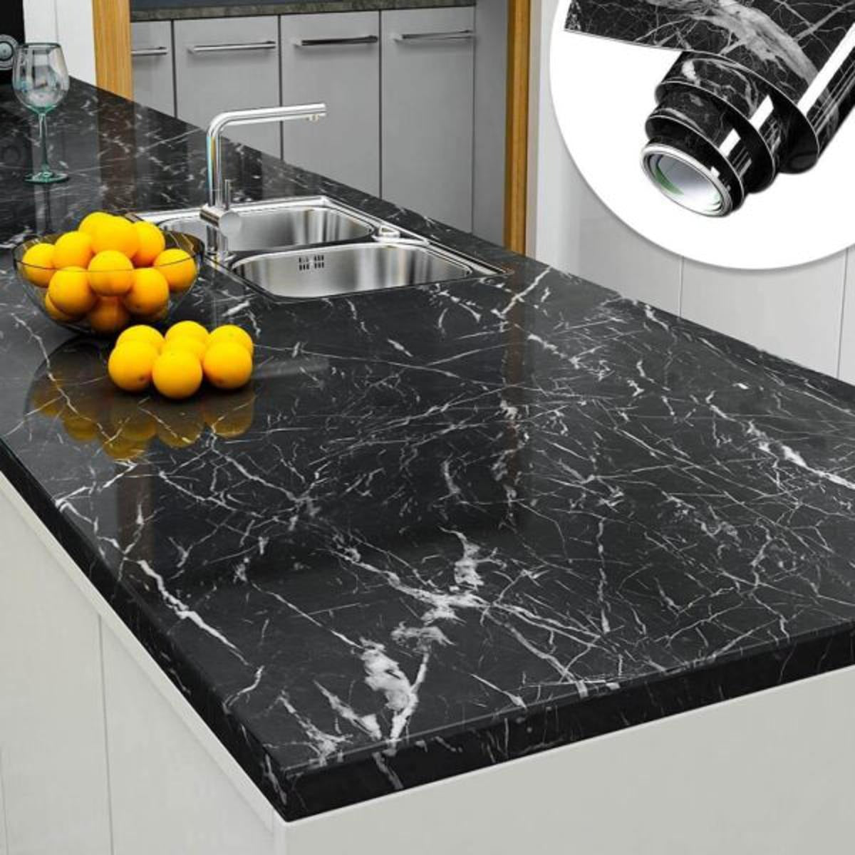 3D Black Marble Self Adhesive Sheet 60 X 200cm