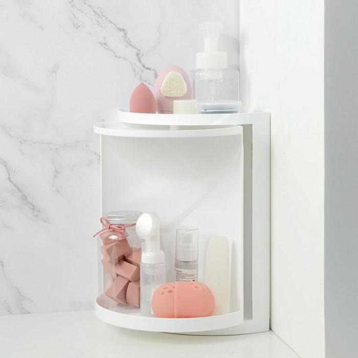 360° Rotatable Corner Bathroom Storage Organizer