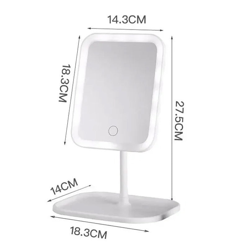Modern Desktop Vanity Mirror 3 Color Light LED