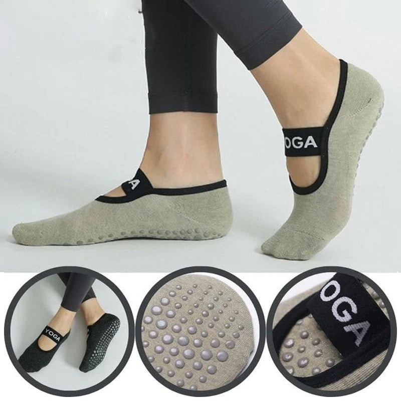 Women Anti-Slip Yoga Socks With Strip 1 Pair